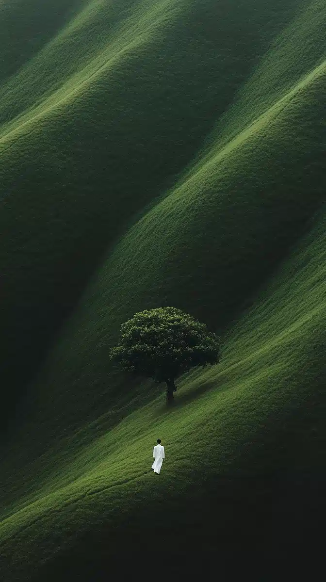 Surreal Path Through Meadows Midjourney提示词