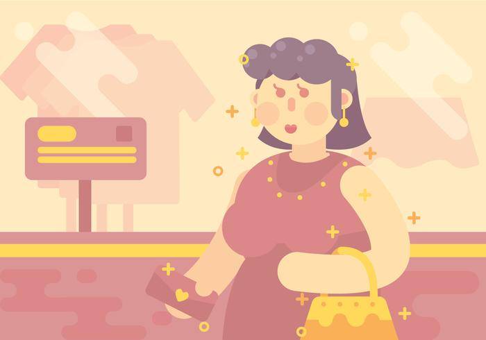 矢量女人购物