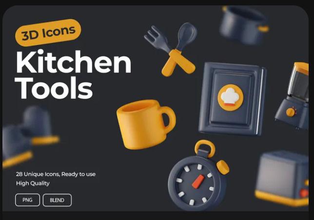 Kitchen Tools 3D Icons