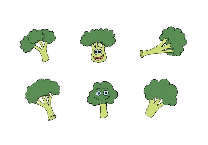 免费西兰花孤立的矢量系列