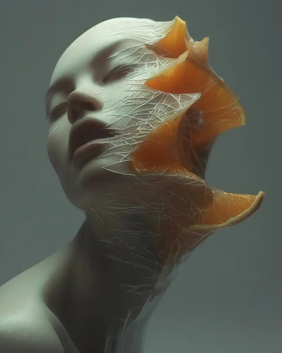 Persimmon Head in Museum Midjourney提示词