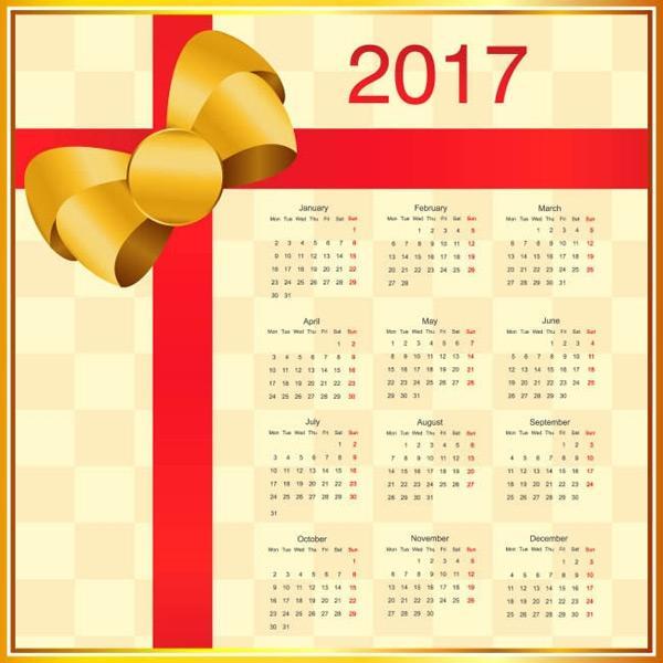 蝴蝶结2017日历