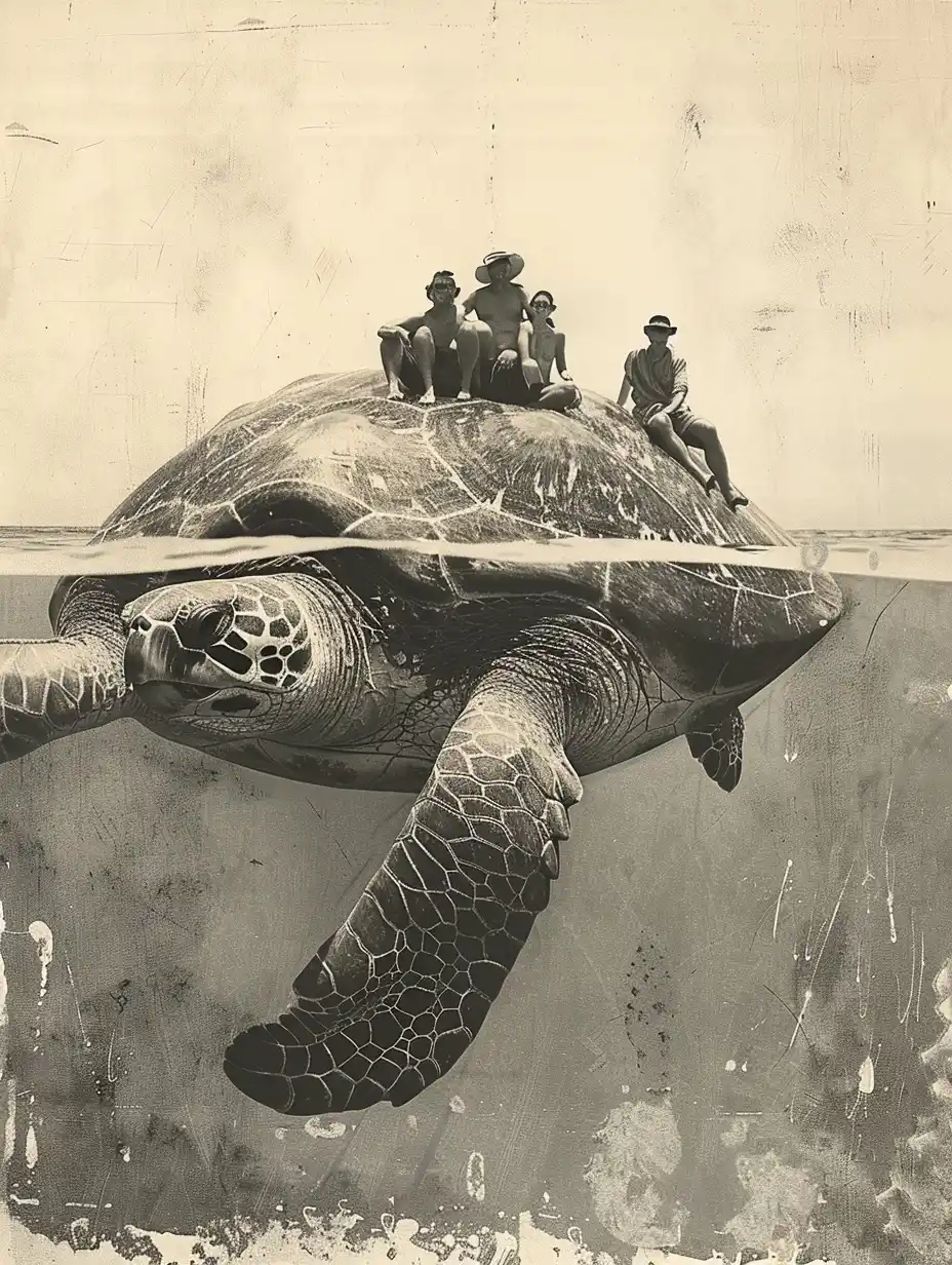 Gigantic Turtle Beach Photo Midjourney提示词