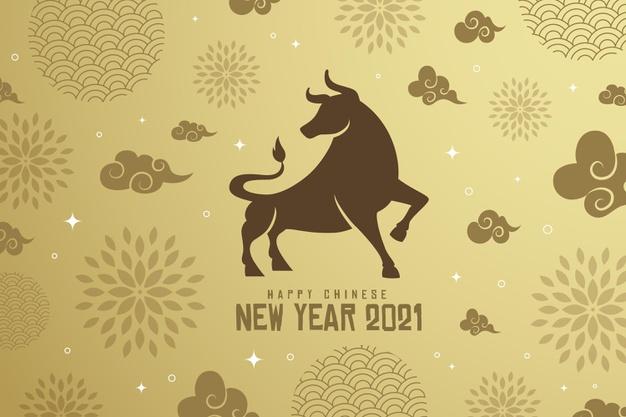 6款2021年元旦新年牛年春节红色喜庆插画矢量素材打包下载