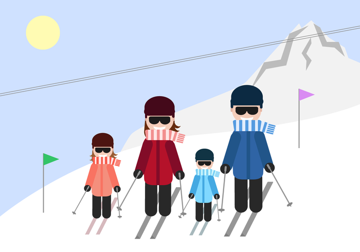 免费的家庭滑雪矢量