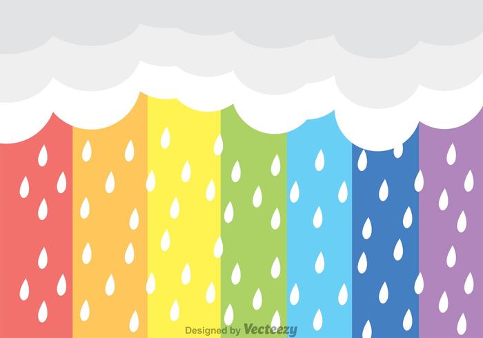 彩虹雨矢量