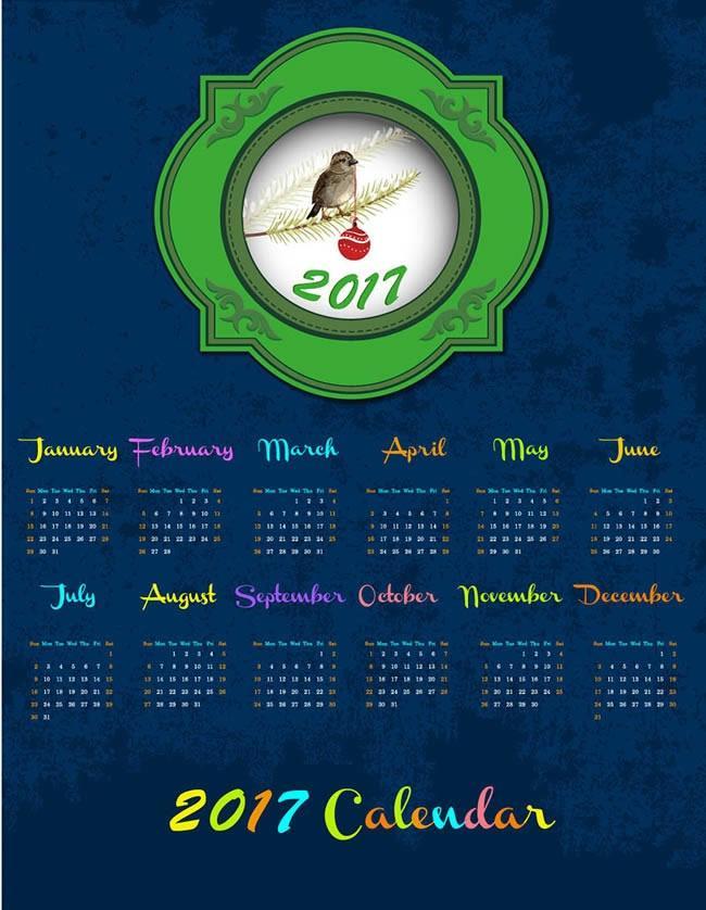 2017复古日历