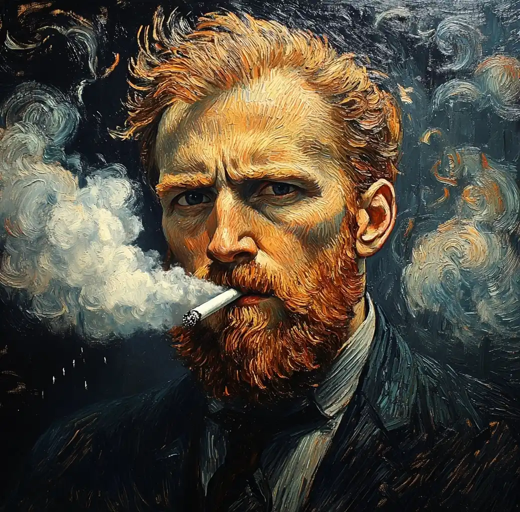 Hyper-Realistic Van Gogh Portrait Midjourney提示词
