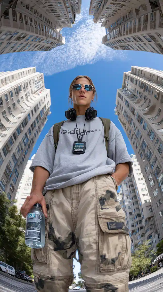 Urban Portrait with Fisheye Midjourney提示词