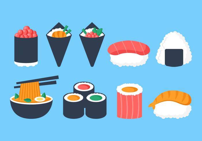 免费日本食物集合矢量