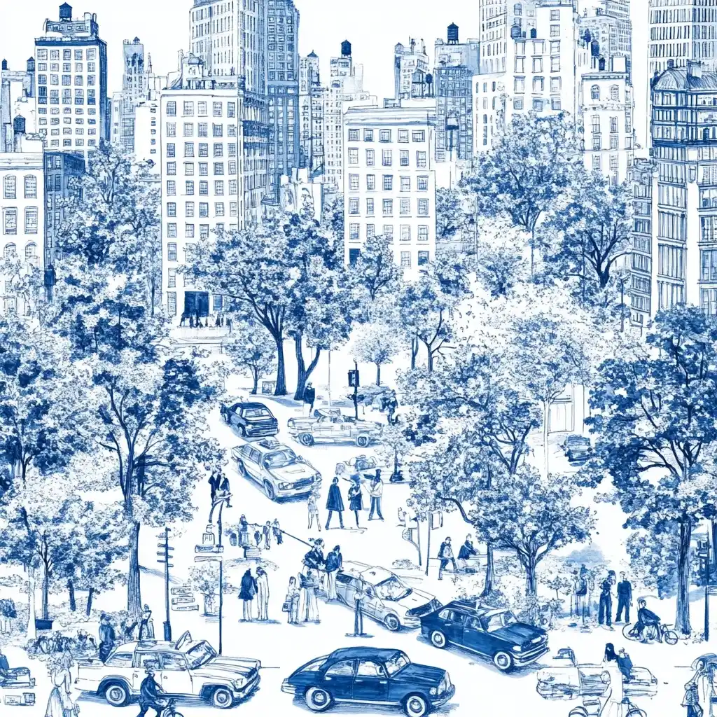 Contemporary New York Toile Midjourney提示词