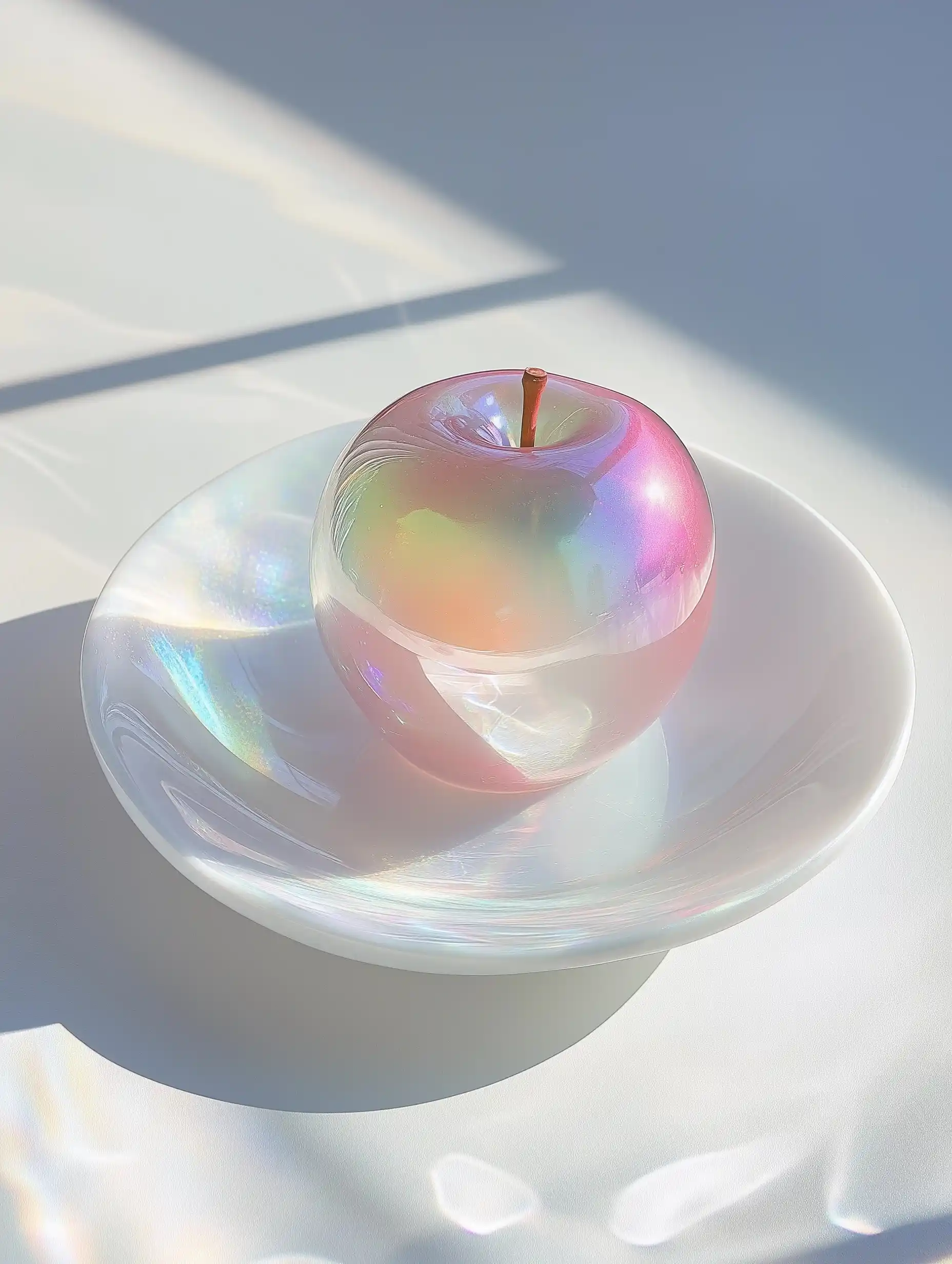 Holographic Apple in Water Midjourney提示词