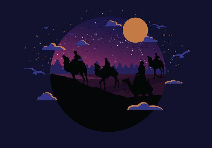 穆迪夜间主显节矢量