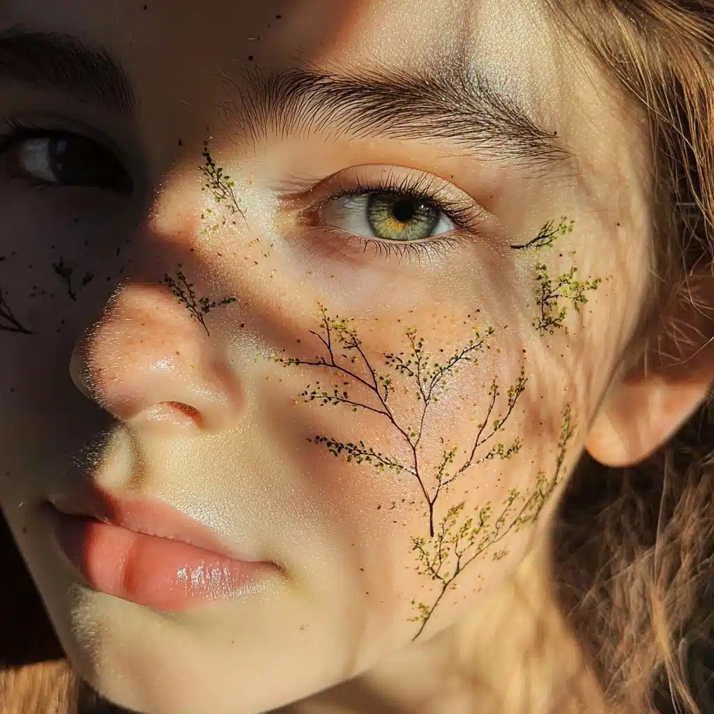 Botanical Face Illustration Midjourney提示词