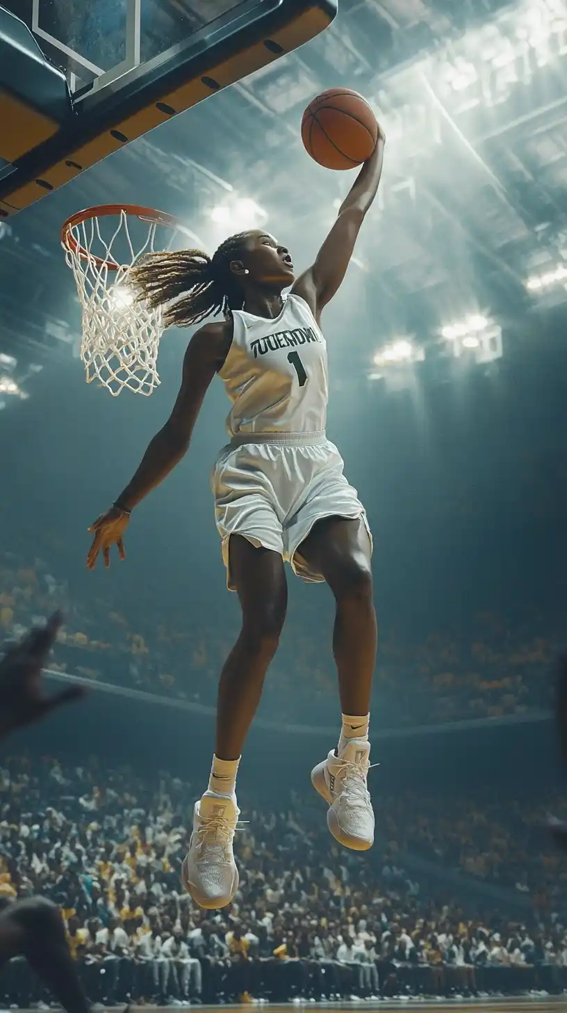Dunking Player in Arena Midjourney提示词
