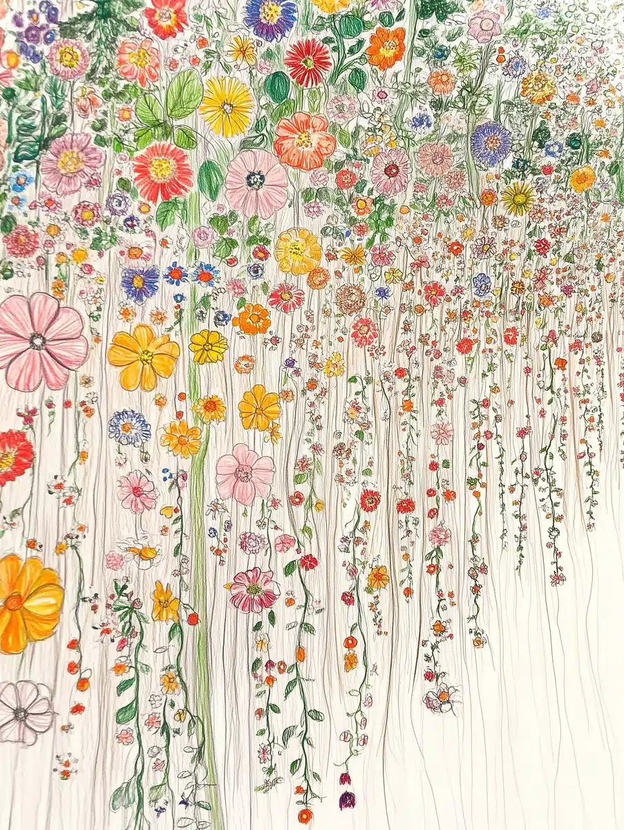 Colorful Flowers in Garden Midjourney提示词