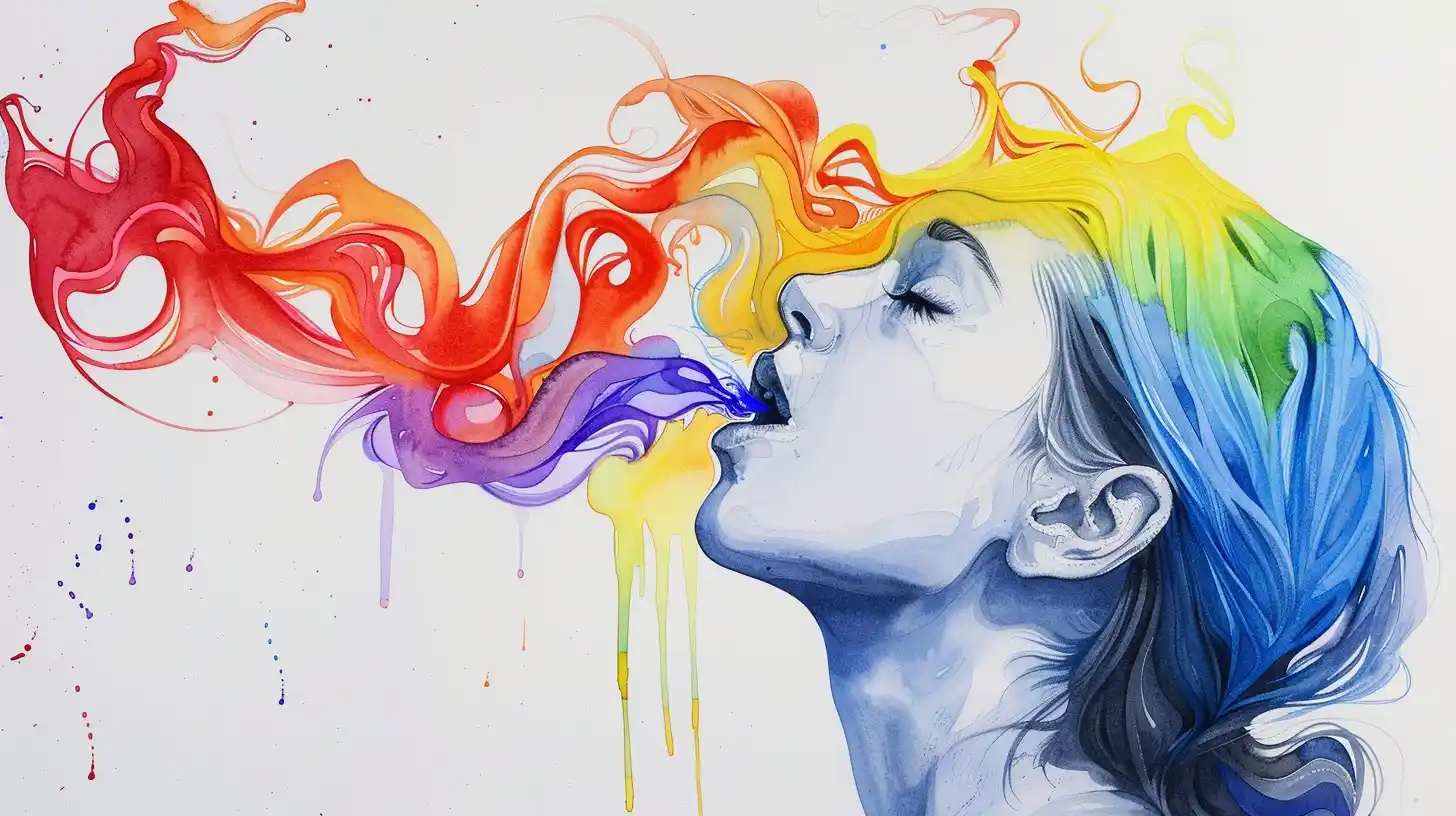 Watercolor Neurodivergent Girl Midjourney提示词
