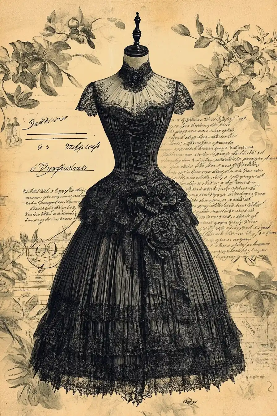 Victorian Mannequin on Paper Midjourney提示词
