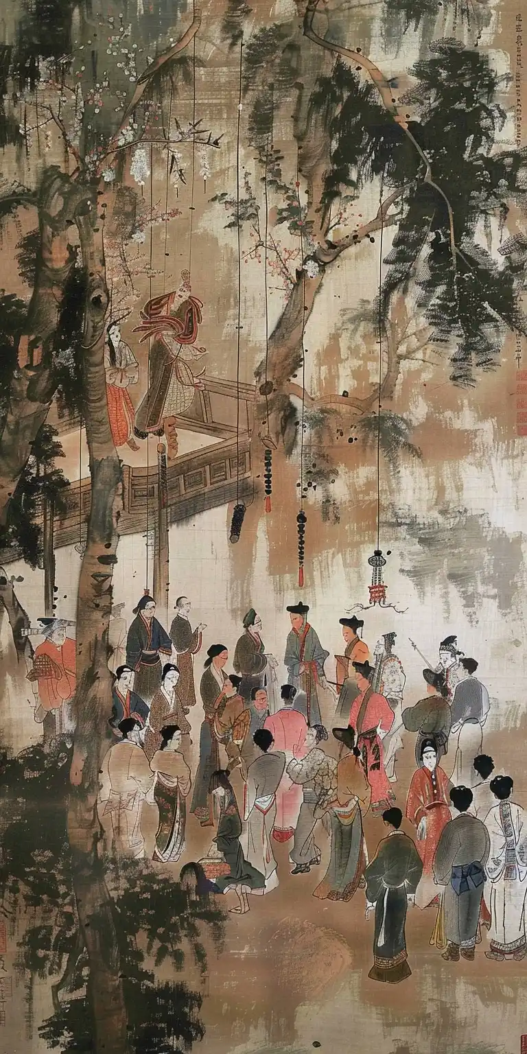 Chinese Costume Handscroll Midjourney提示词