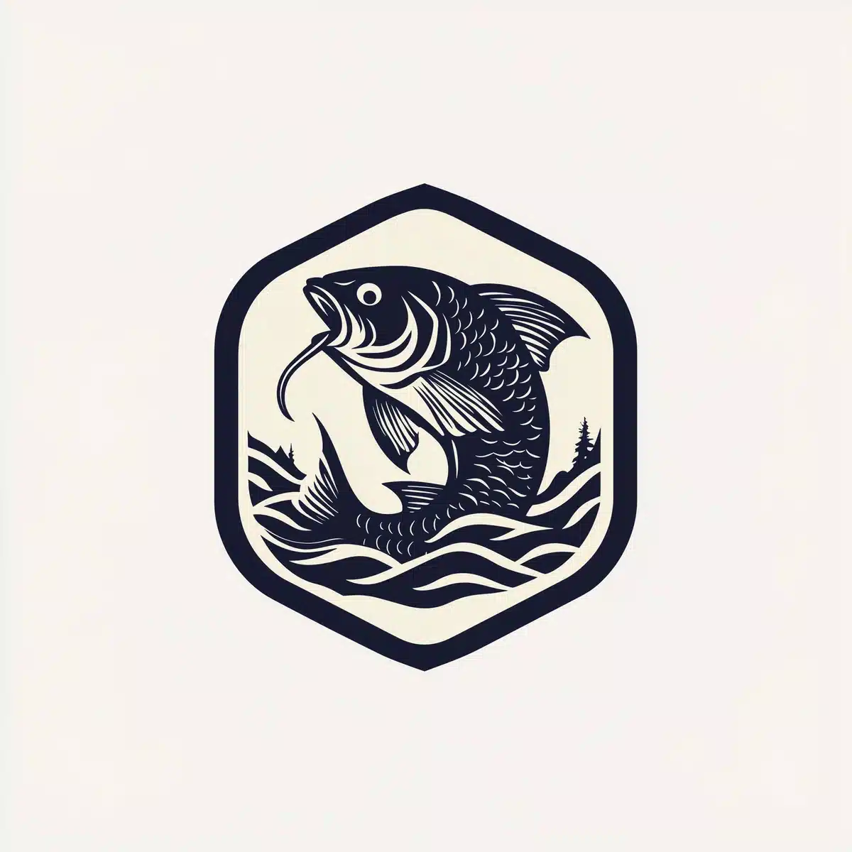 Common Carp Hooked Emblem Midjourney提示词
