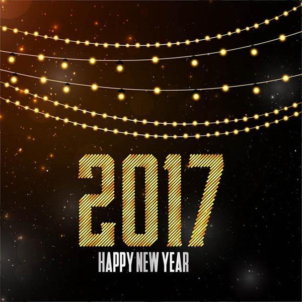 闪亮新年贺卡