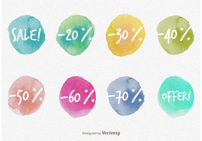 Watercolored销售折扣标签