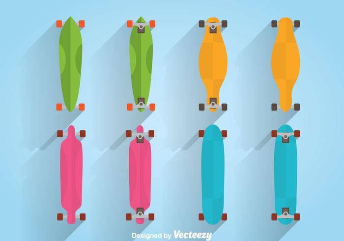 多彩的Longboard矢量