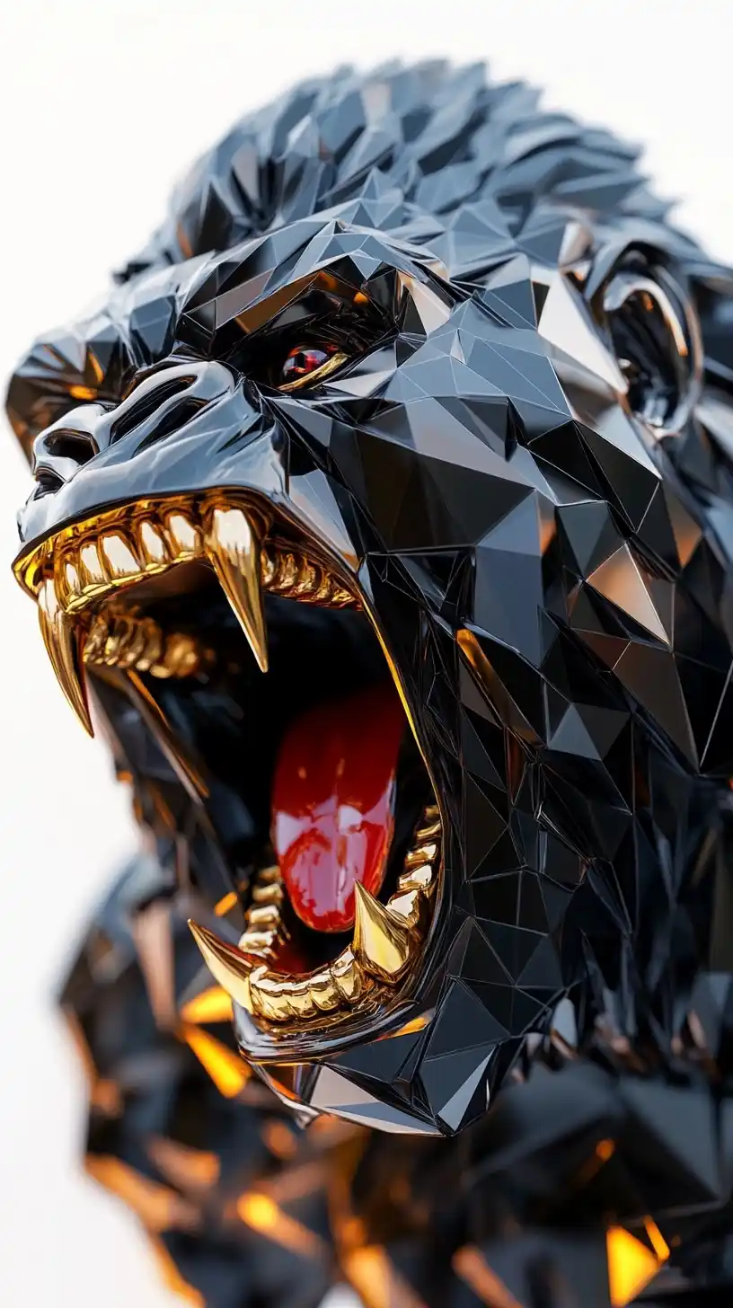 Geometric Gorilla Head Render Midjourney 提示词生成效果
