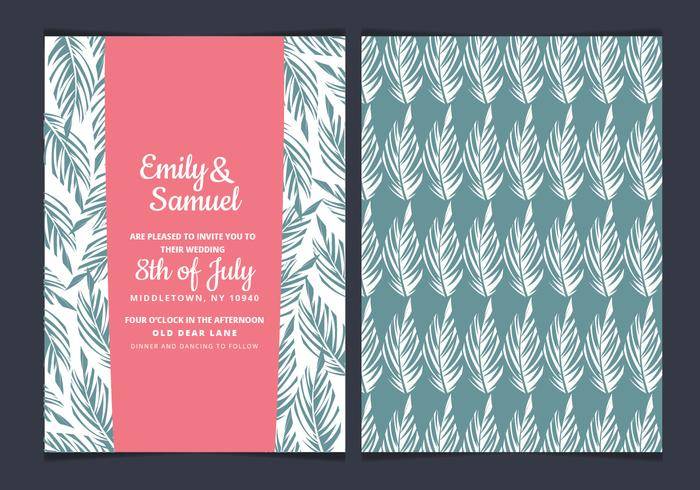 热带矢量婚礼的邀请