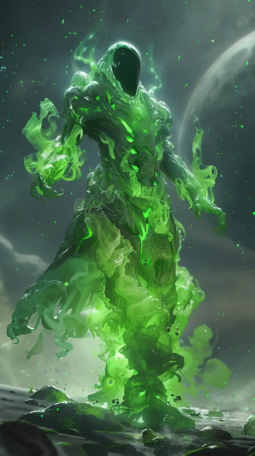 Slime Creature in Rune Armor Midjourney提示词