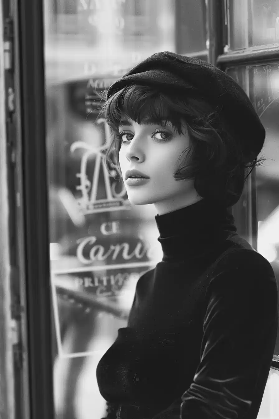 Chic French Mannequin Portrait Midjourney提示词