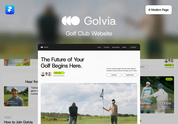 高尔夫俱乐部Framer模板（Golvia），Golvia - Golf Club Template