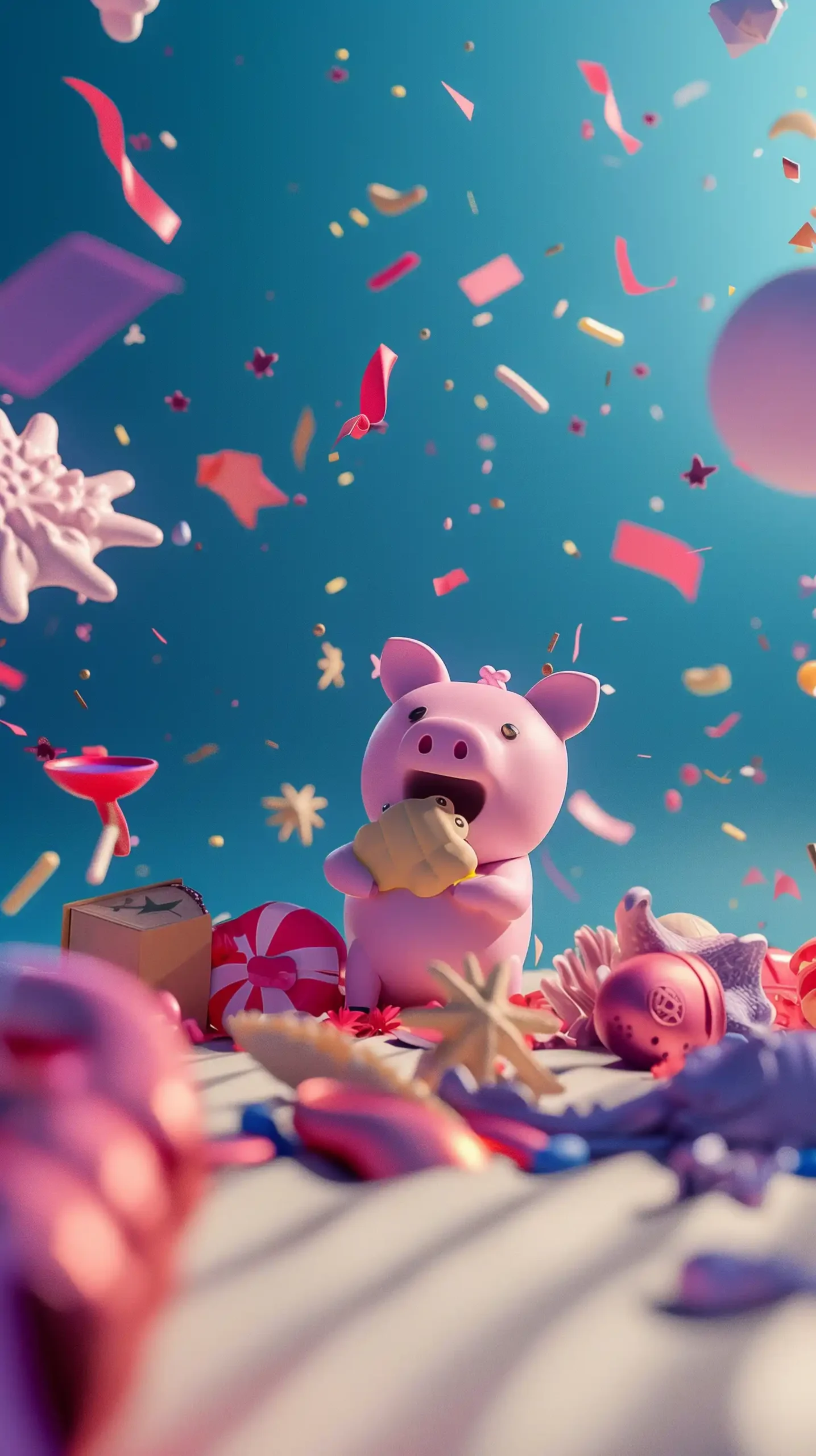 Whimsical Beach Piggy Midjourney提示词