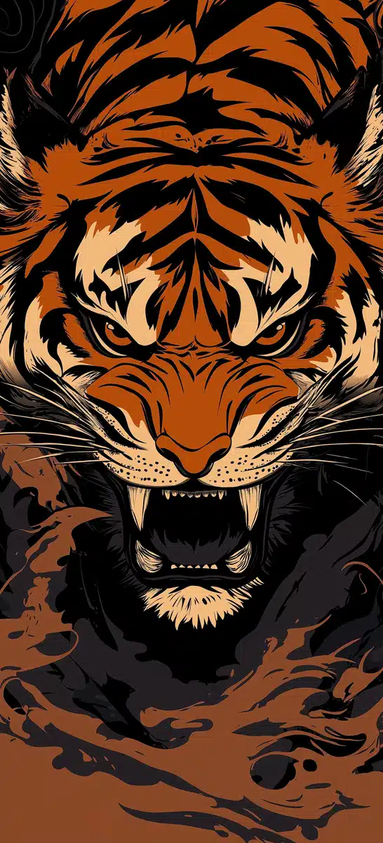 Vector Tiger in Jungle Midjourney提示词