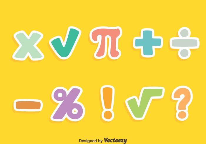 彩色的数学符号矢量