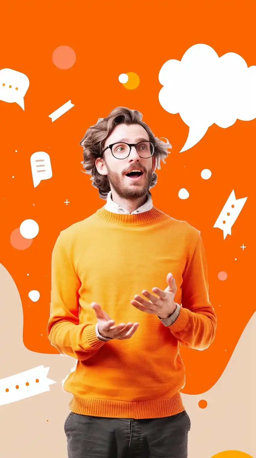 Comic Man Speaking English Midjourney 提示词生成效果