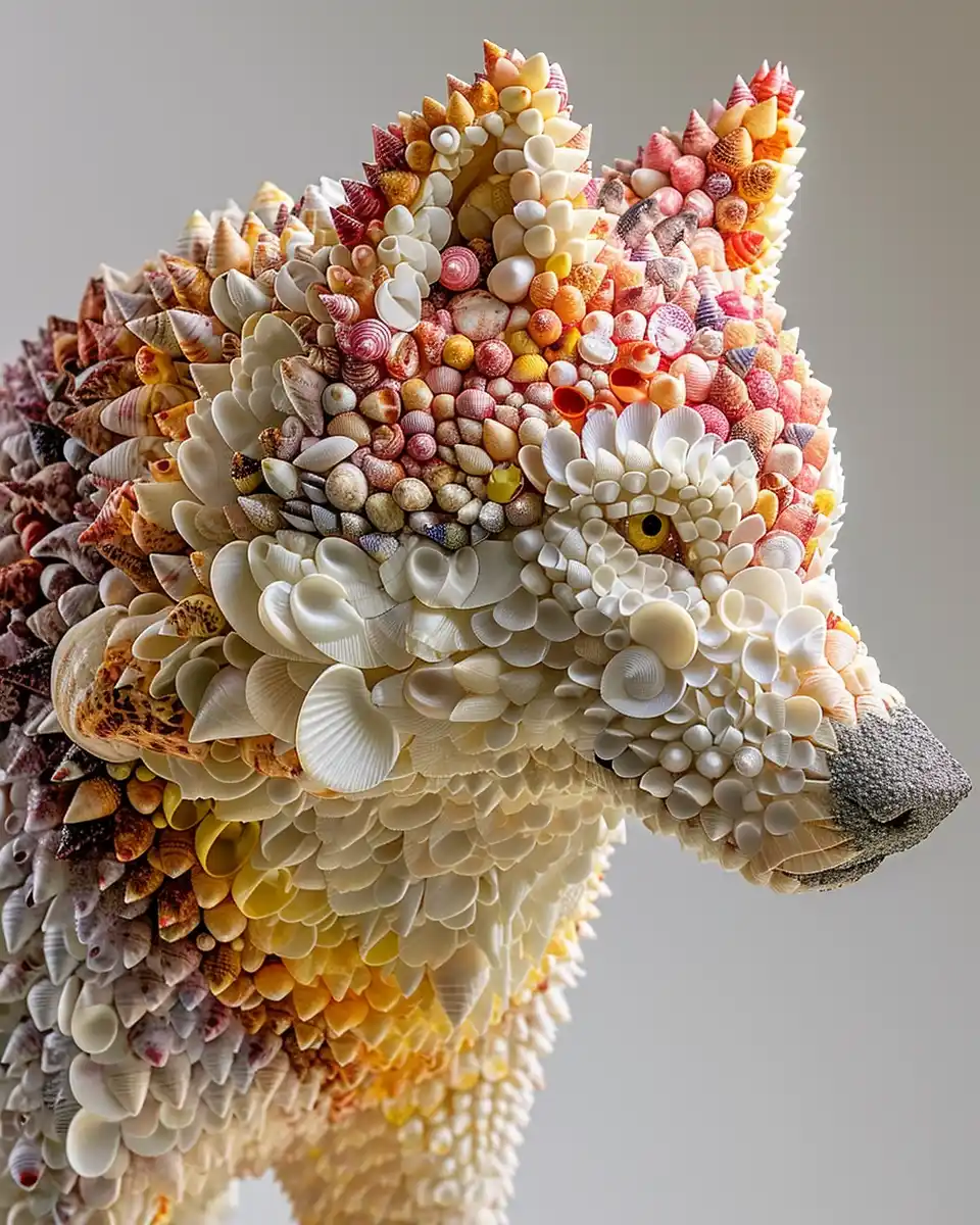Colorful Shell Wolf Midjourney提示词