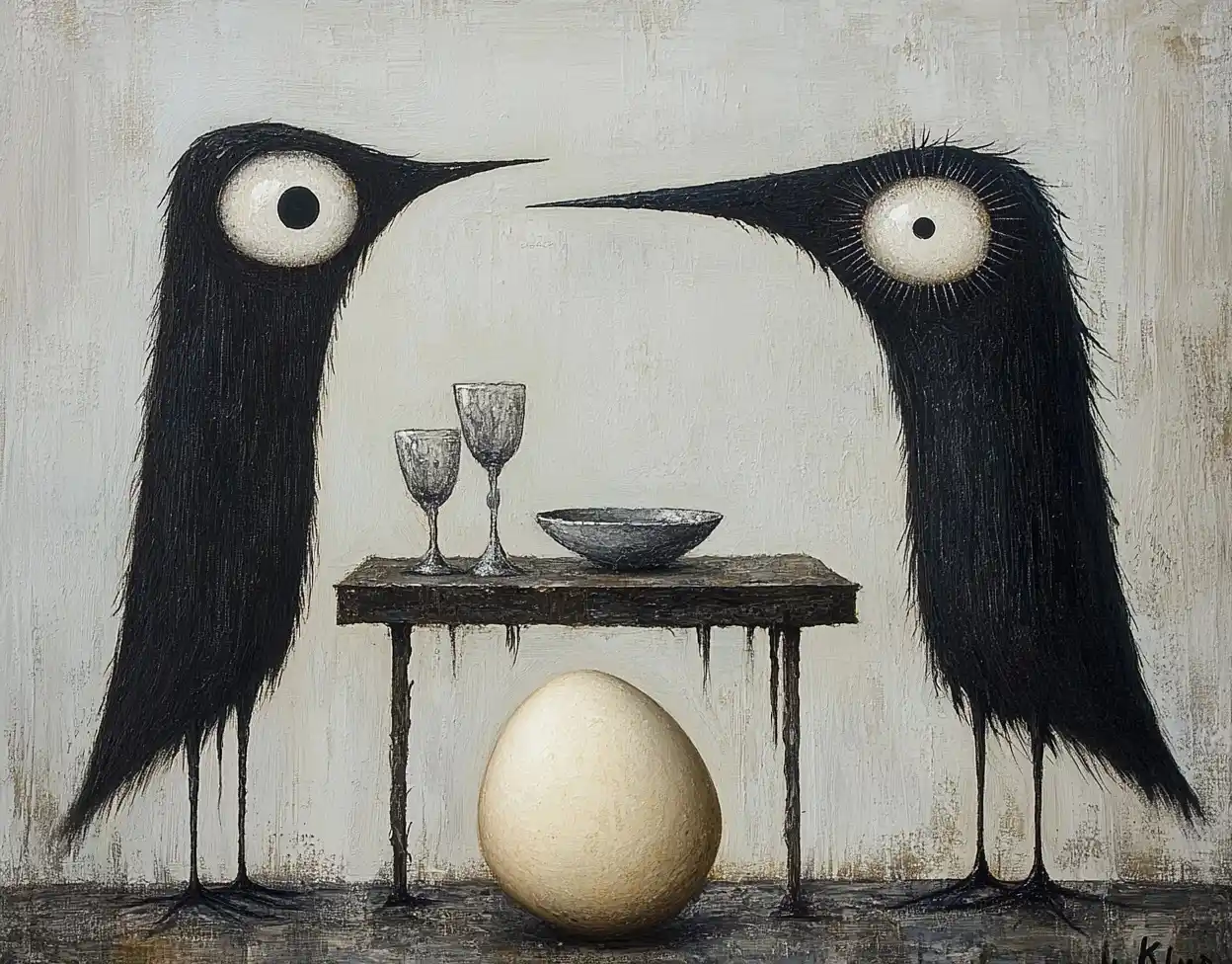 Surreal Egg and Eyes Midjourney提示词