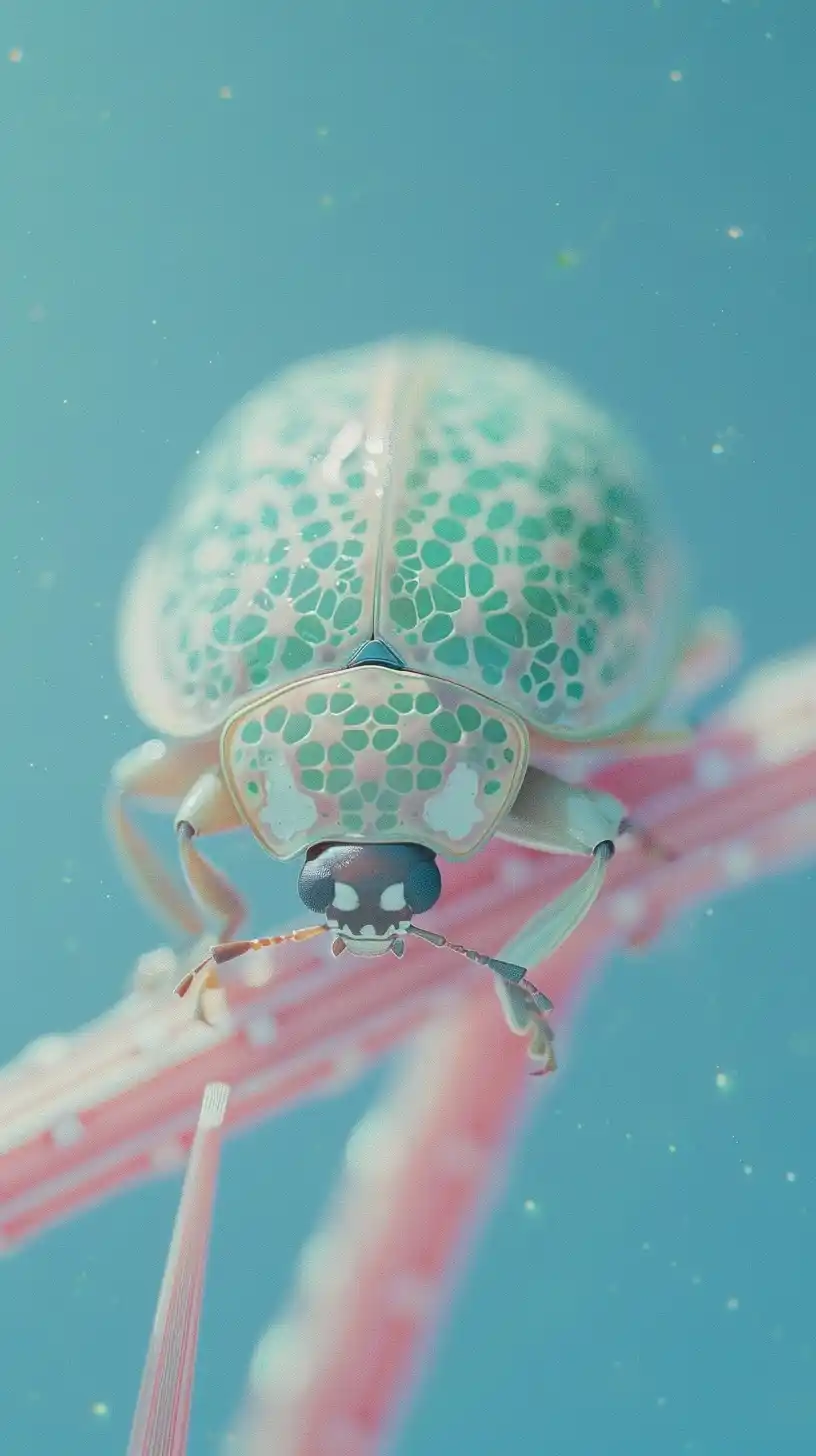 Geometric Ladybug at Sunrise Midjourney提示词