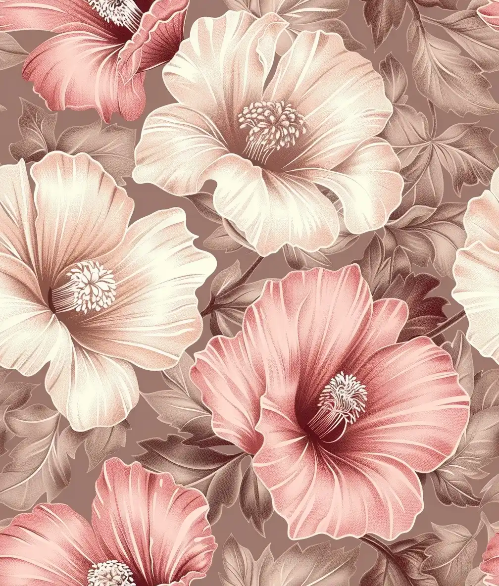 Hand-Drawn Floral Seamless Pattern Midjourney提示词