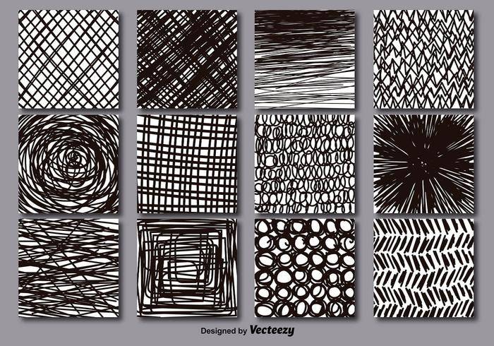 矢量Grunge和Crosshatch元素