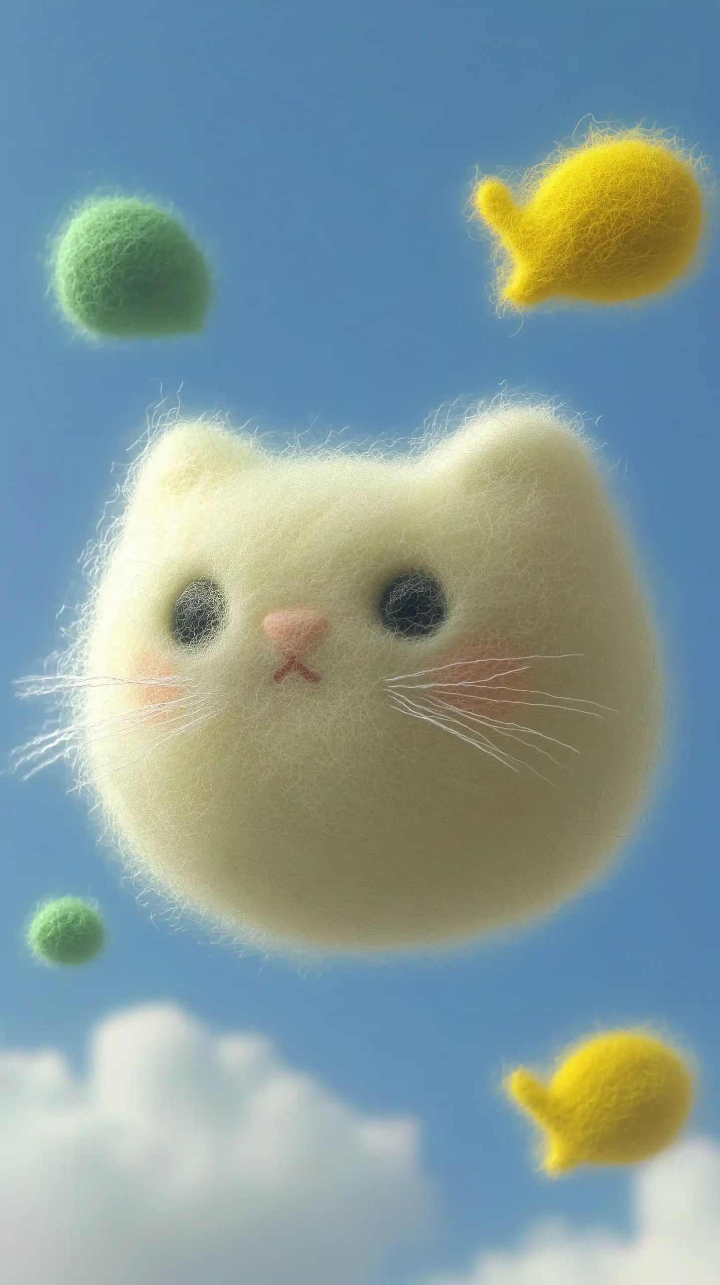 Cute Cat Felt Toys Midjourney提示词