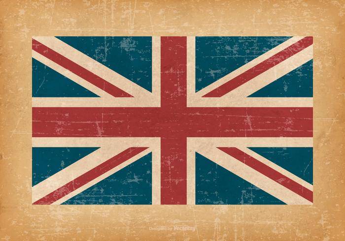 英国国旗在垃圾背景
