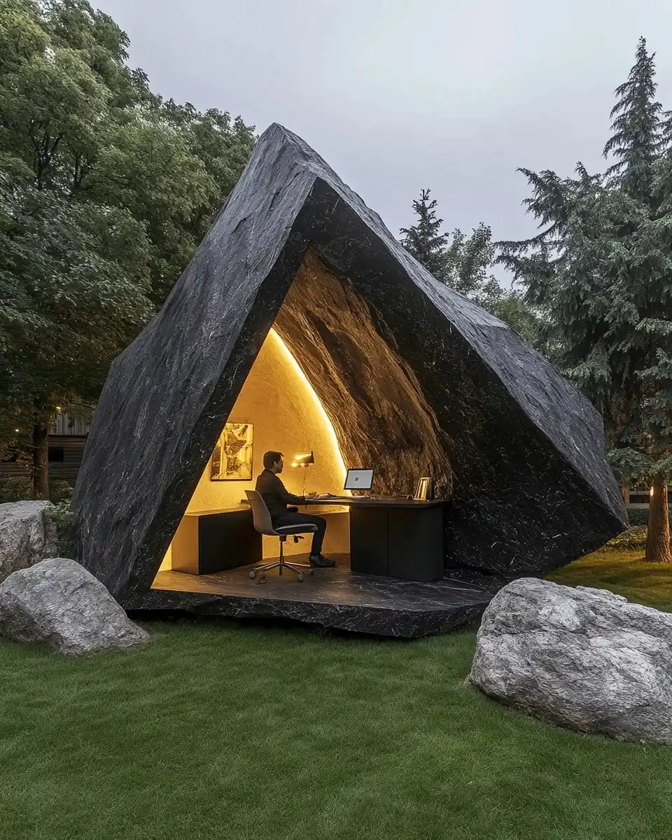 Angular Rock Home Office Midjourney提示词