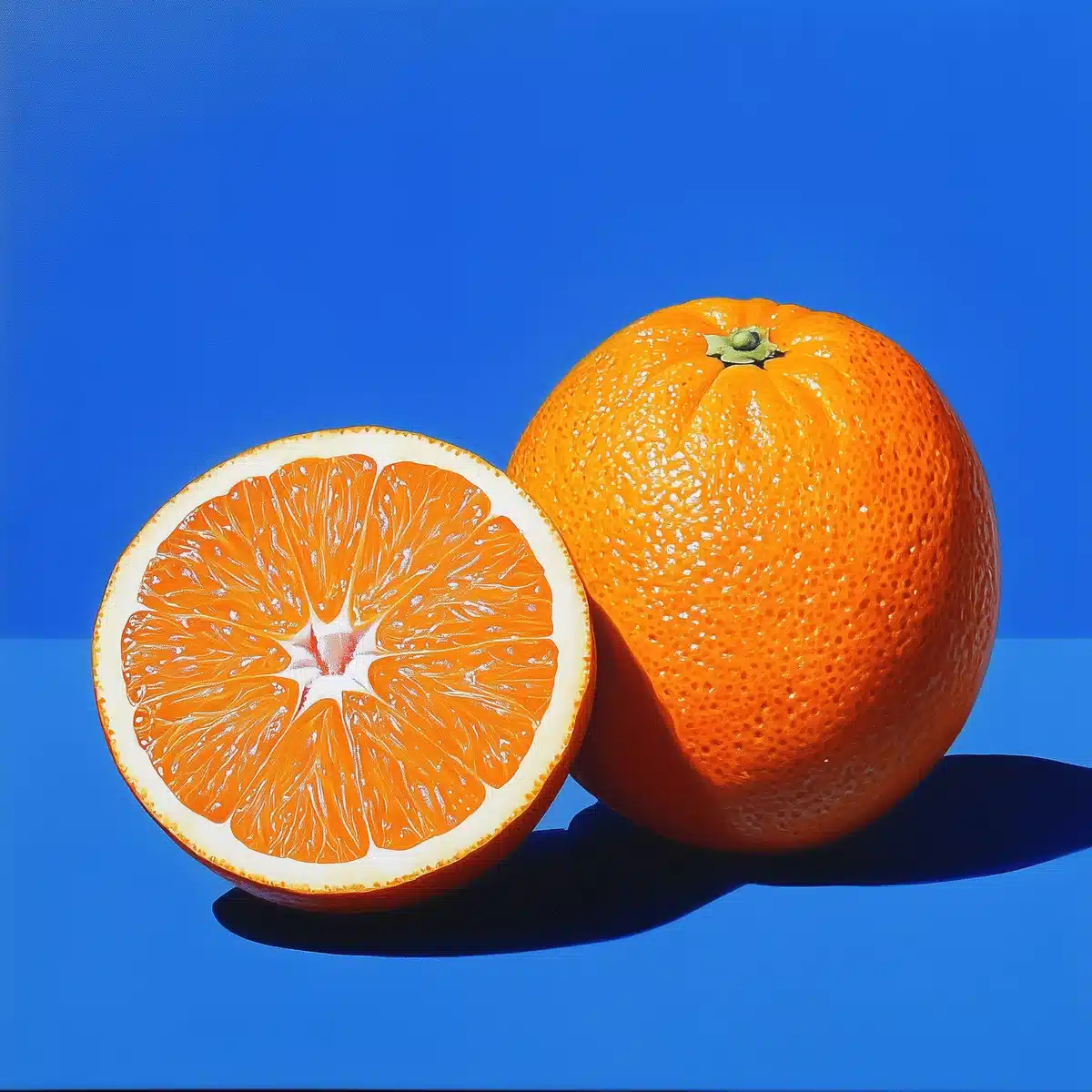 Hand-Painted Orange Fruit Display Midjourney提示词