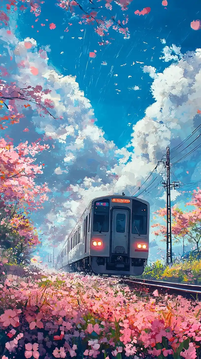 Dreamy Train in Japanese Style Midjourney 提示词生成效果