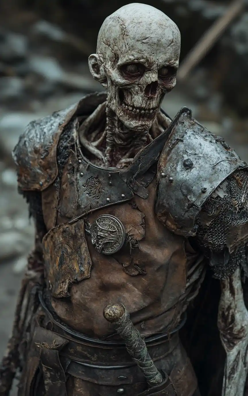 Skeleton Warrior in Armor Midjourney提示词
