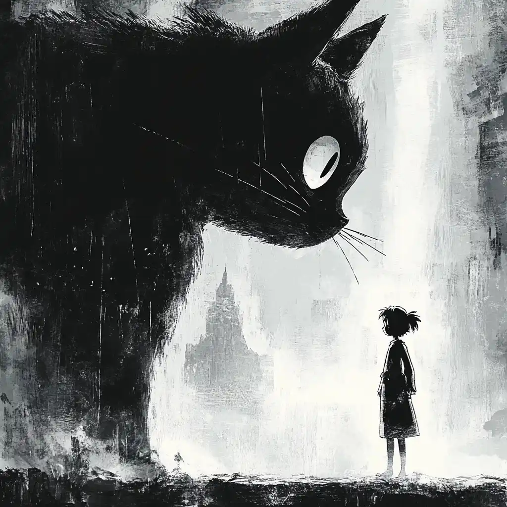 Stylized Brush Strokes Ghibli Midjourney提示词