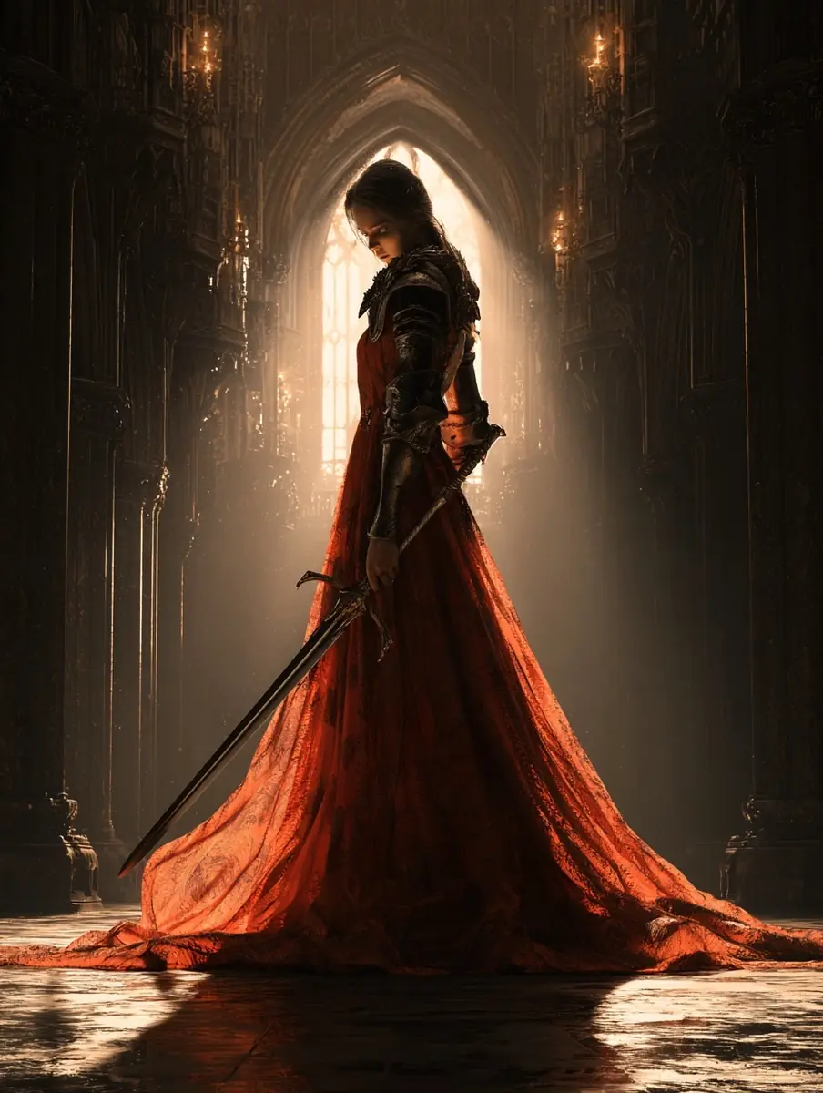 Frazetta Gothic Warrior Queen Midjourney提示词