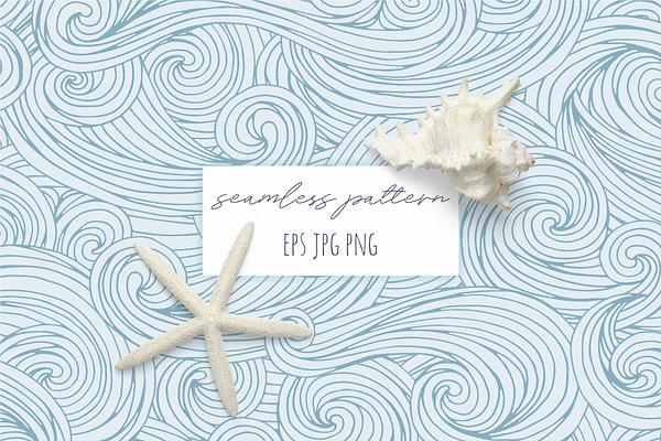 Seamless pattern with waves